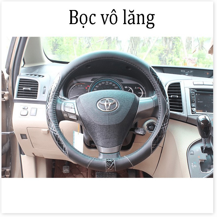 Bọc vô lăng khâu chỉ xe hơi, ô tô  da mềm chống trượt mã SWC862