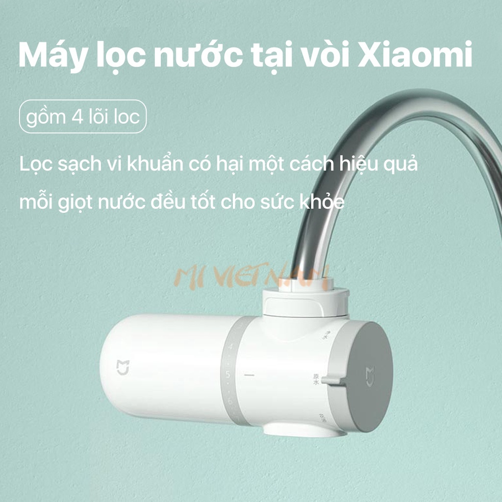 Máy lọc nước tại vòi Xiaomi Kèm 4 lõi thay thế,Máy Lọc Nước 4 Cấp Độ Lọc, 3 Chế Độ Nước