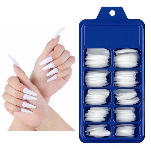 Hộp móng phom thang hộp 100 chiếc đủ size hỗ trợ trang trí móng làm nail mi thời trang nữ