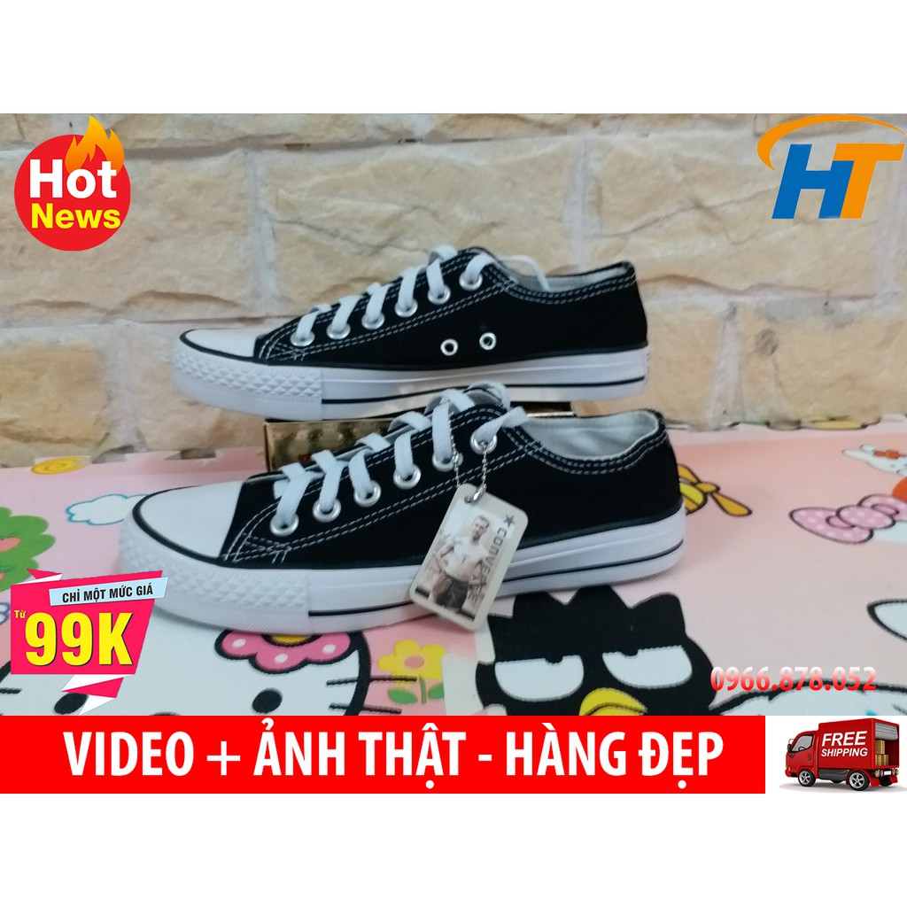 ⚡[ Có clip ] Giày ulzzang cv classic đen trắng thấp | BigBuy360 - bigbuy360.vn