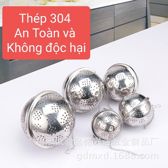 Lọc inox hình tròn cao cấp, có dây treo, nhiều kích thước, quả lọc - VUA BAO BÌ