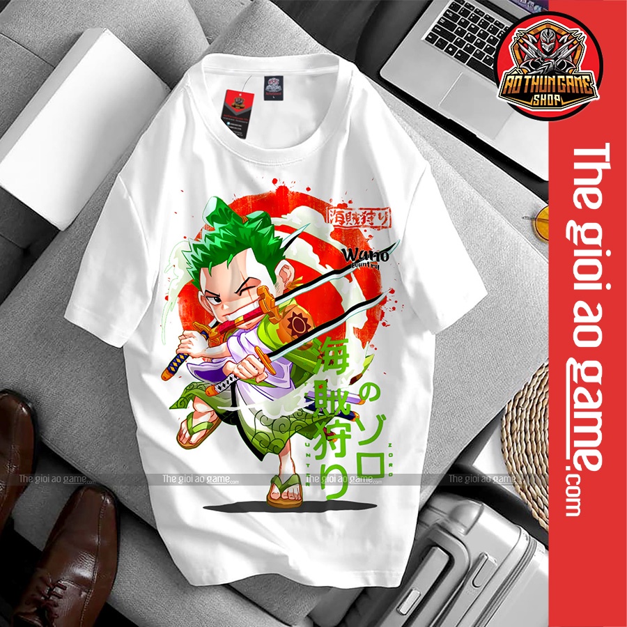 Áo one piece zoro wano nam nữ Áo thun one piece zoro wano trắng form rộng unisex cotton co giãn thoáng mát TGAG T14