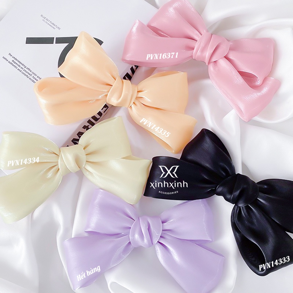 Cặp tóc, kẹp tóc nơ bóng - Xinh Xinh Accesssories
