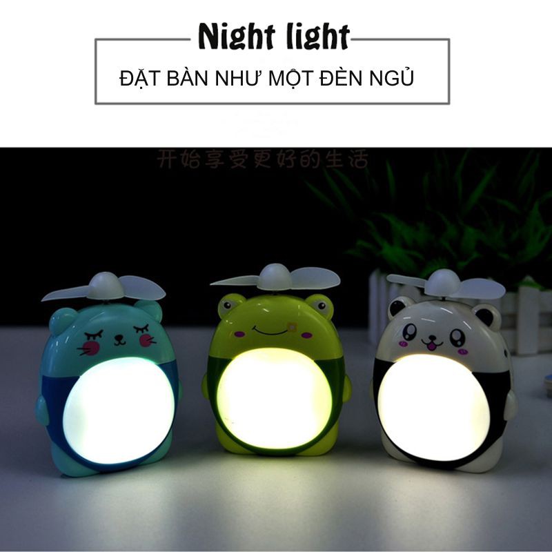 Quạt mini sạc nguồn USB kiêm đèn bàn hình con vật ngộ nghĩnh