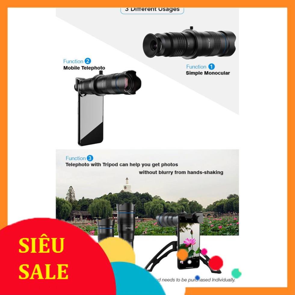 Hàng Ngon Bộ ống kính apexel 36x super tele zoom lens cho điện thoại - Tặng kèm Tripod