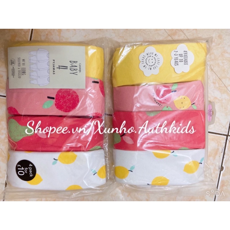 XẢ KHO Set 4 bộ George dài tay auth bé gái