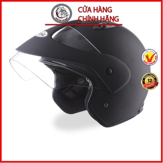 Mũ bảo hiểm 3/4 Asia 306 vành - đen nhám