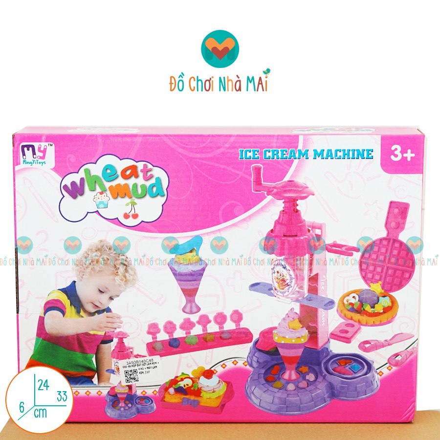 Hộp Đất Sét Làm Kem Bằng Máy - Đồ Chơi Trẻ Em Mô Phỏng