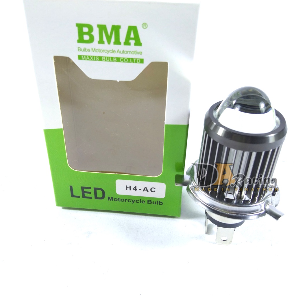 Đèn Led Xe Máy Bi Cầu H4 Mini Siêu Sáng Xe Wave Và Nhiều Dòng Xe Khác Cos Vàng Pha Trắng