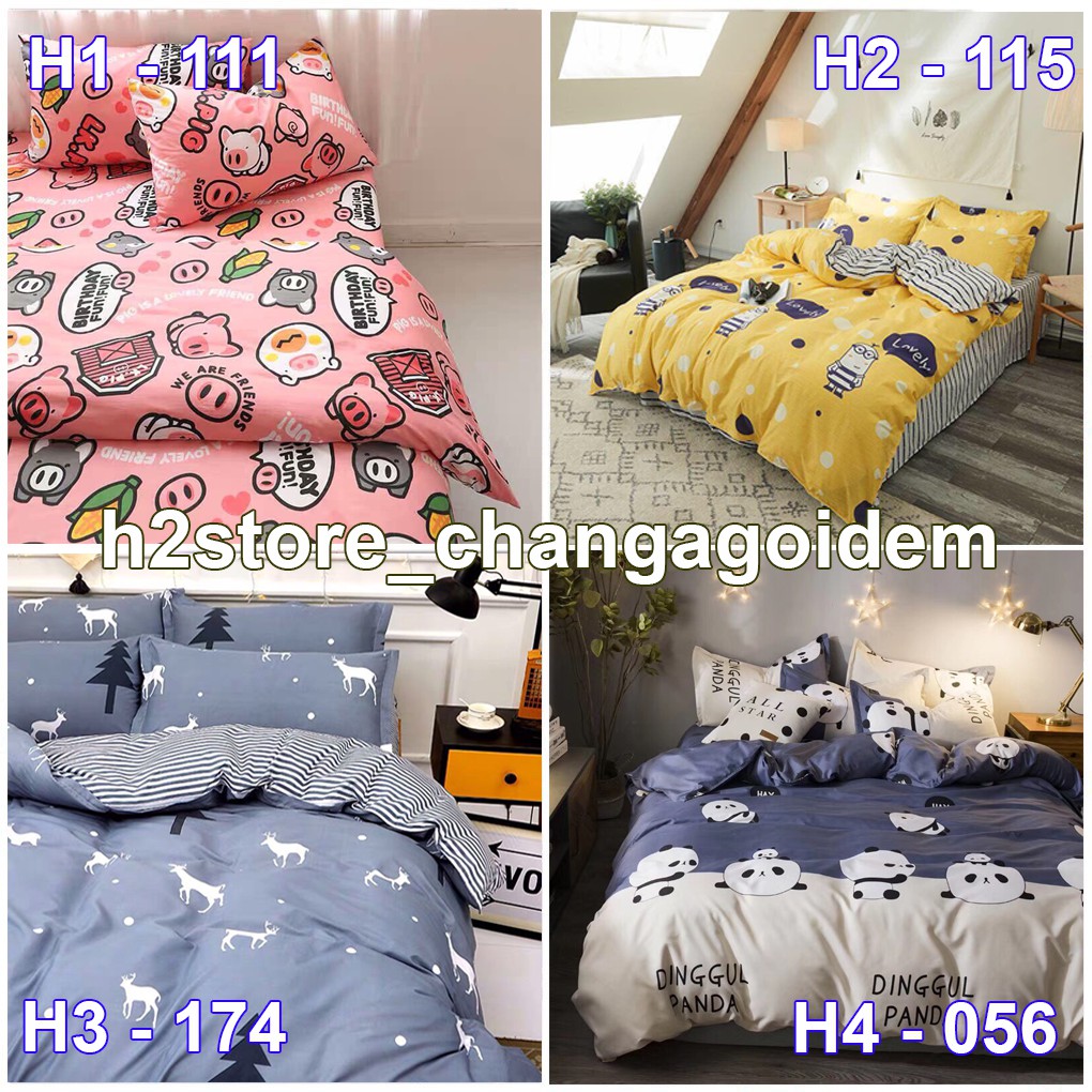 Bộ chăn ga gối Cotton Poly Nhập Khẩu Hàn Quốc (Chát Chọn Mẫu)