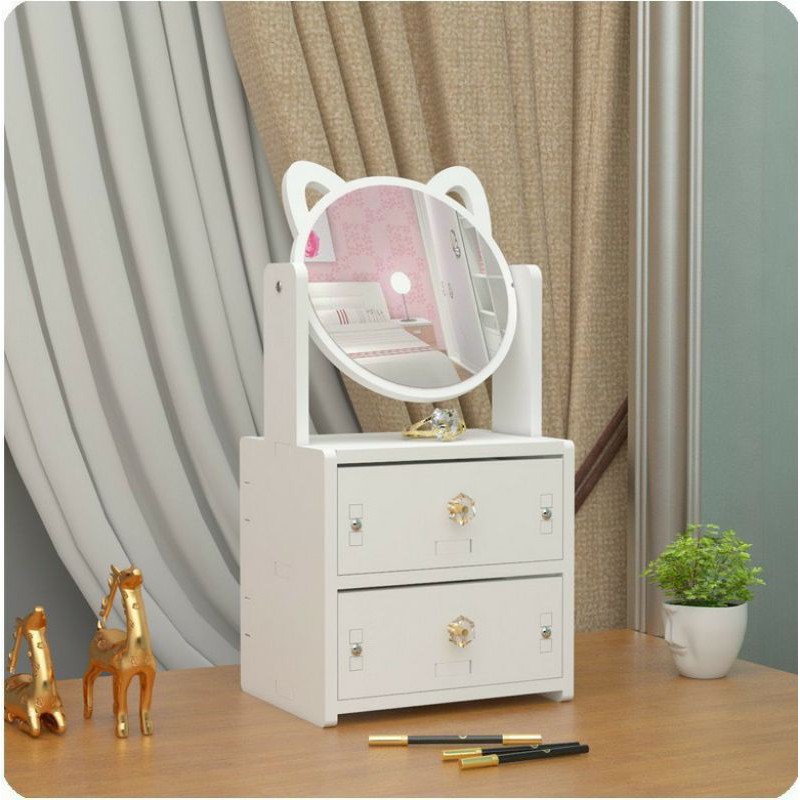 Kệ gỗ đựng mỹ phẩm có gương