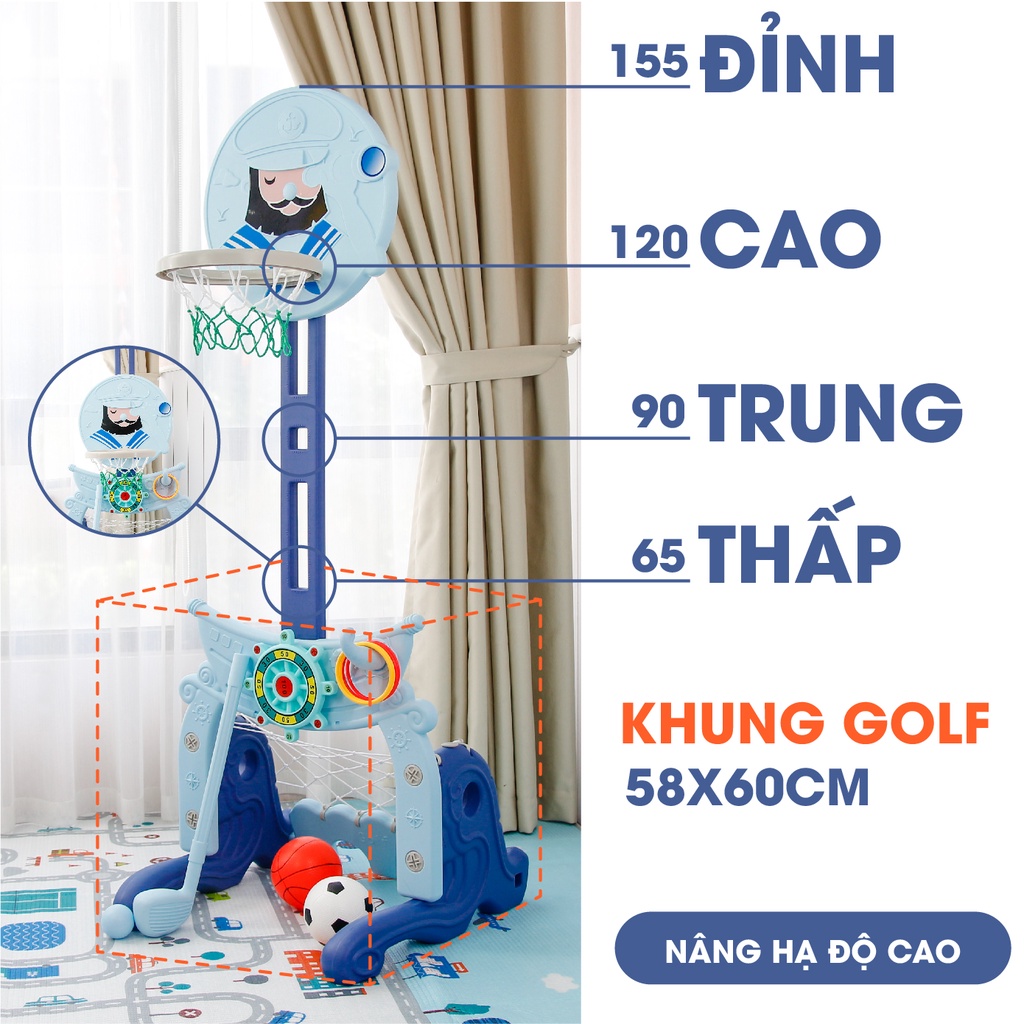 Bộ đồ chơi thể thao đa năng cho bé: Bóng đá, ném vòng, bóng rổ Toys House WM19046, hàng chính hãng cao cấp