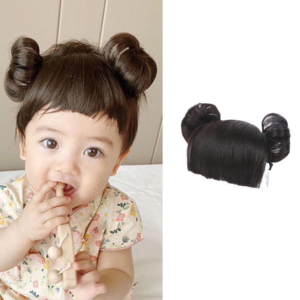 Tóc Giả Cài Tóc Mái Ngang Dễ Thương Cho Bé Gái