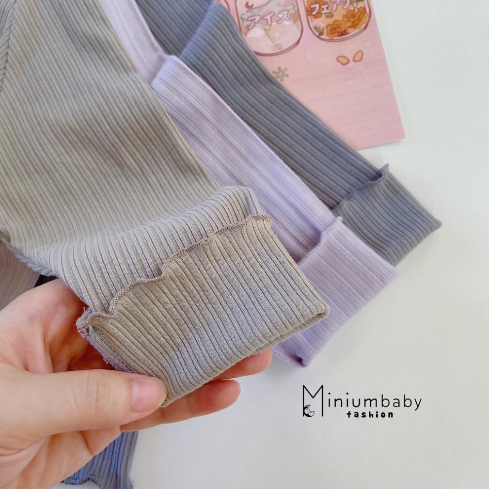 Áo len dài tay thu đông cổ bèo cho bé gái chất 100% cotton len tăm, quần áo trẻ em MiniumBaby-A1058