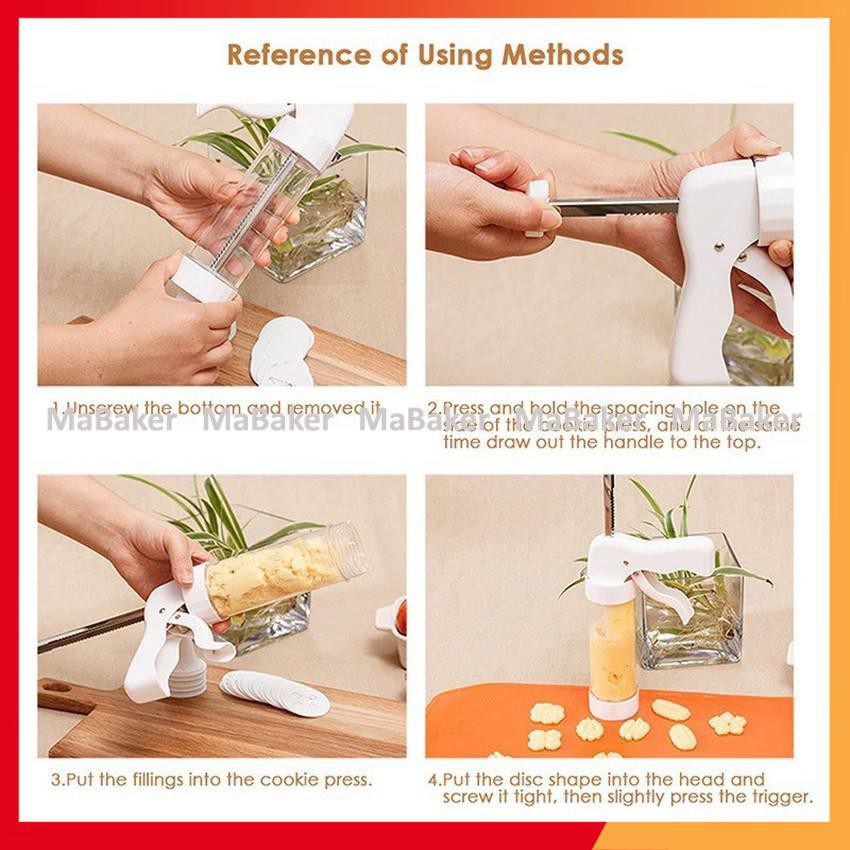 Bộ nhấn tạo hình bánh quy Cookie Press mẫu mới, 19 chi tiết cao cấp, tiện dụng - MaBaker