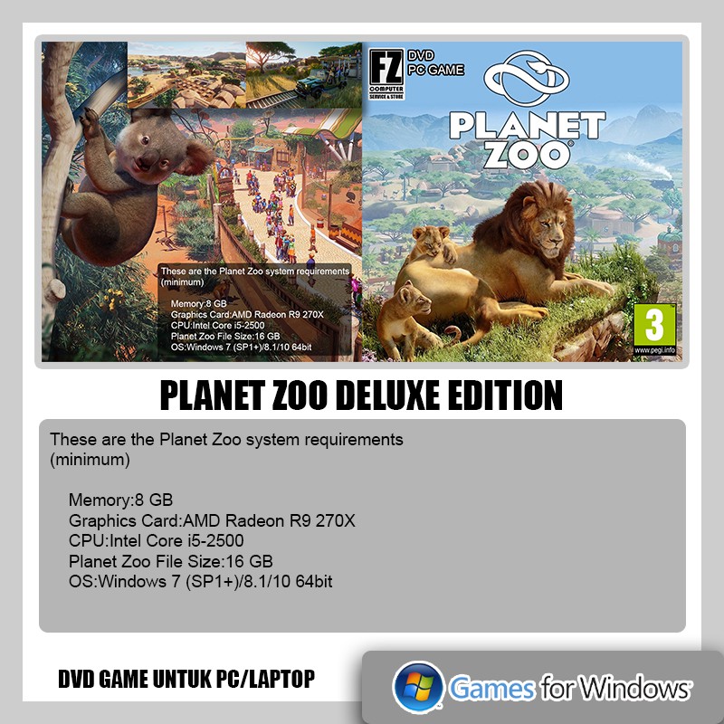 Đĩa Dvd Game Zoo Deluxe Phiên Bản Hành Tinh Cho Pc / Laptop