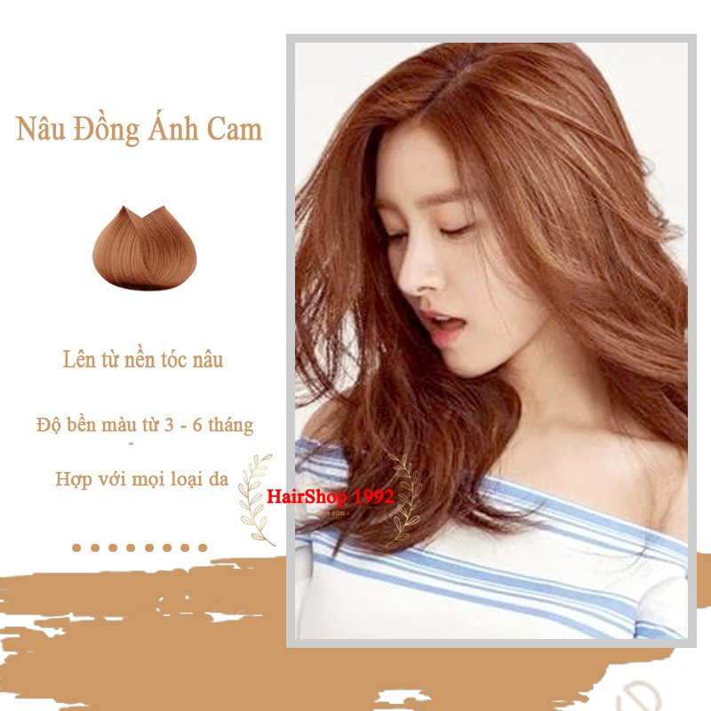 Thuốc Nhuộm Tóc Màu Nâu Đồng ÁNH CAM Kenzii Lên Từ Nền Nâu ( Tặng Trợ Nhuộm )