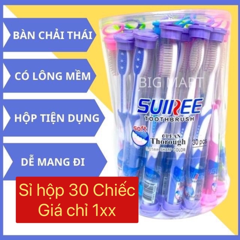 SỈ HỘP 30 CHIẾC BÀN CHẢI THÁI LAN ĐẦU LÔNG SIÊU MỀM MẠI