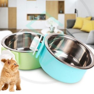 BÁT NHỰA LÒNG INOX GẮN CHUỒNG DÀNH CHO CÓ MÈO