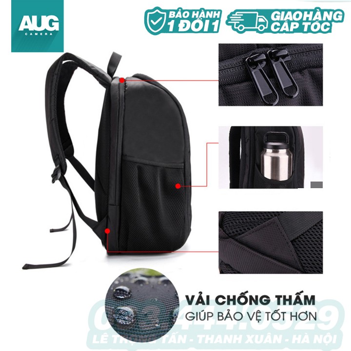 Balo đựng máy ảnh chống nước chuyên nghiệp, balo 2 trong 1 đựng cả máy ảnh và laptop - AUG Camera Hà Nội