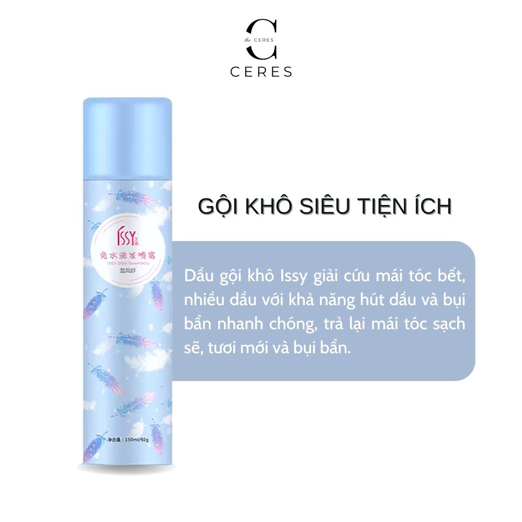 Dầu Gội Khô Issy - Xịt Đầu Khô Hết Ngứa &amp; Bết Dính Tóc 150ml