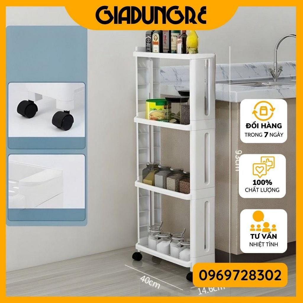 Kệ di động 4 tầng có bánh xe