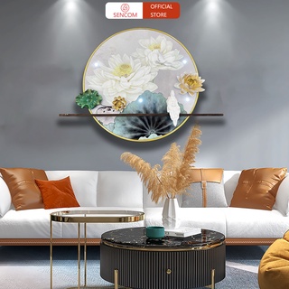 Phù điêu treo tường nghệ thuật, decor trang trí hoa xanh cao cấp - PD064