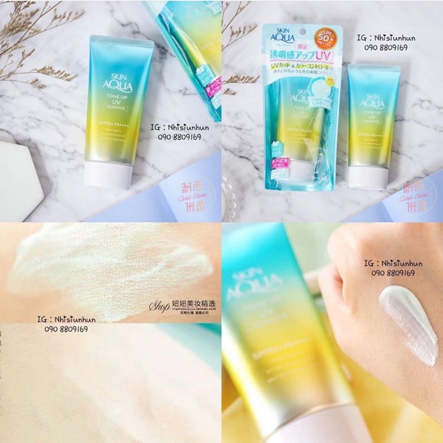 Kem Chống Nắng Skin Aqua Kiềm Dầu Nâng Tông, Kem Chống Nắng Cho Da Dầu Mụn Skin Aqua Tone Up UV Essence Lavender SPF50+