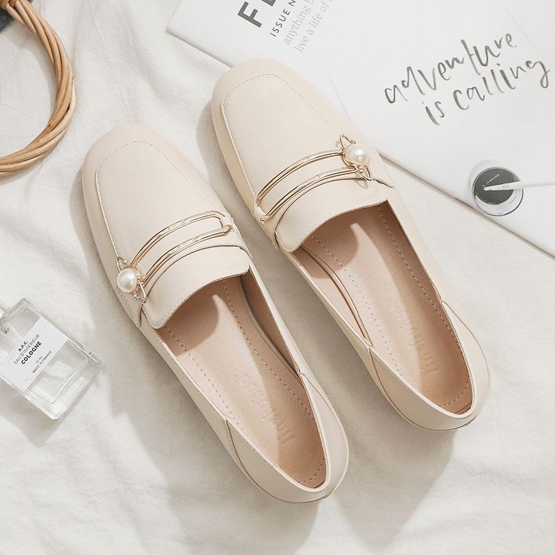 Giày nữ dáng loafer mũi vuông thời trang Hàn Quốc gót 3cm