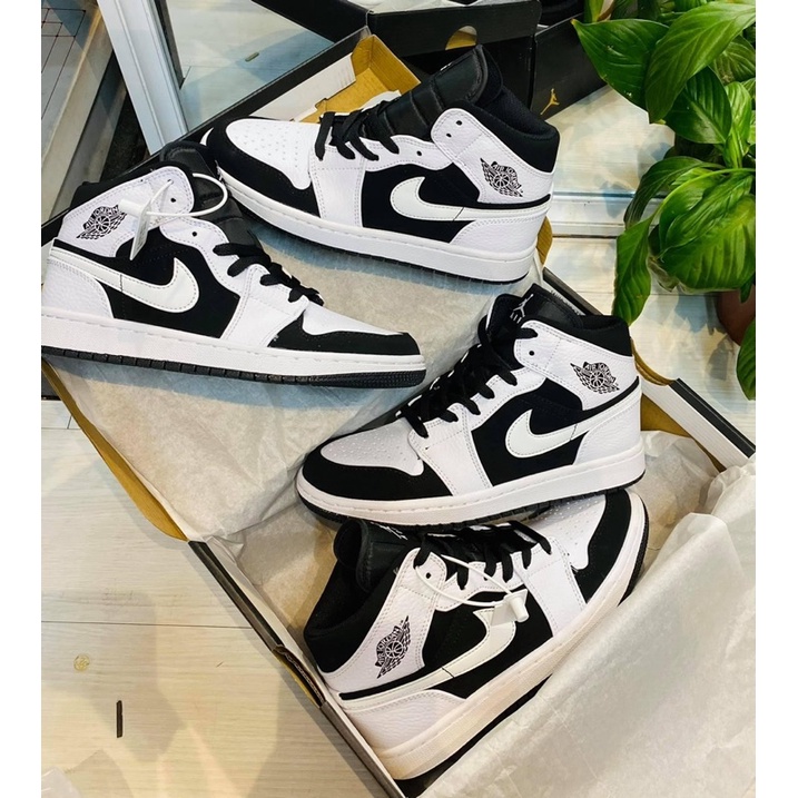 [JDPANDANEW] GIÀY THỂ THAO SNEAKER JD PANDA MID đen trắng gấu trúc  cổ cao bản cao cấp ảnh thật + Freeship