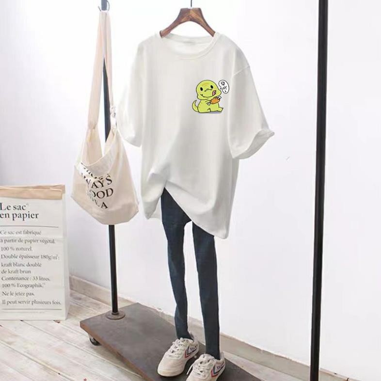 Áo phông, Áo thun unisex from rộng cổ tròn tay lỡ freesize 38-70kg LOGO chipi dễ thương