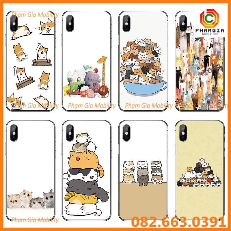 Ốp lưng iphone x xr xs xsmax hình đẹp, nhiều mẫu chó mèo dễ thương cute