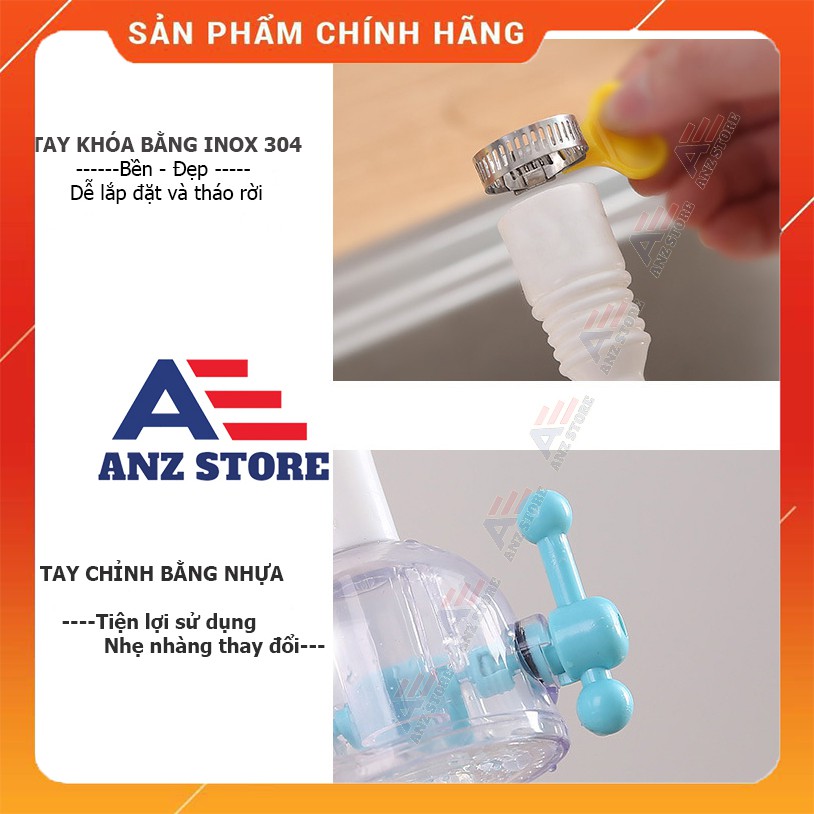 Đầu vòi rửa bát thông minh 360 độ -tăng áp 200% - 2 chế độ rửa - Siêu bền - ANZ STORE