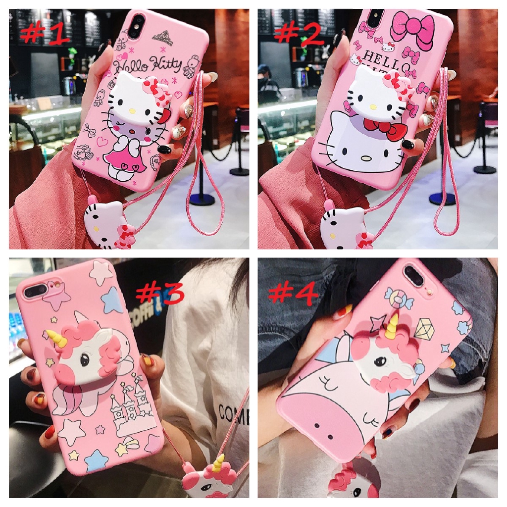 Ốp điện thoại TPU+giá đỡ Hello Kitty cho OPPO A3 A37 A39 A57 A3s AX5 F1S A59 A59s A7 A5S A71 2018 A1 A83 2020 F11 A9 F9