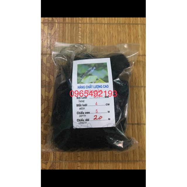 Lưới bẫy chim 4cm cao 5m dài 20m bắt khứu, chim chích chòe, chi họa mi, chim sẻ chất lượng cao lưới cực nhậy y hình theg