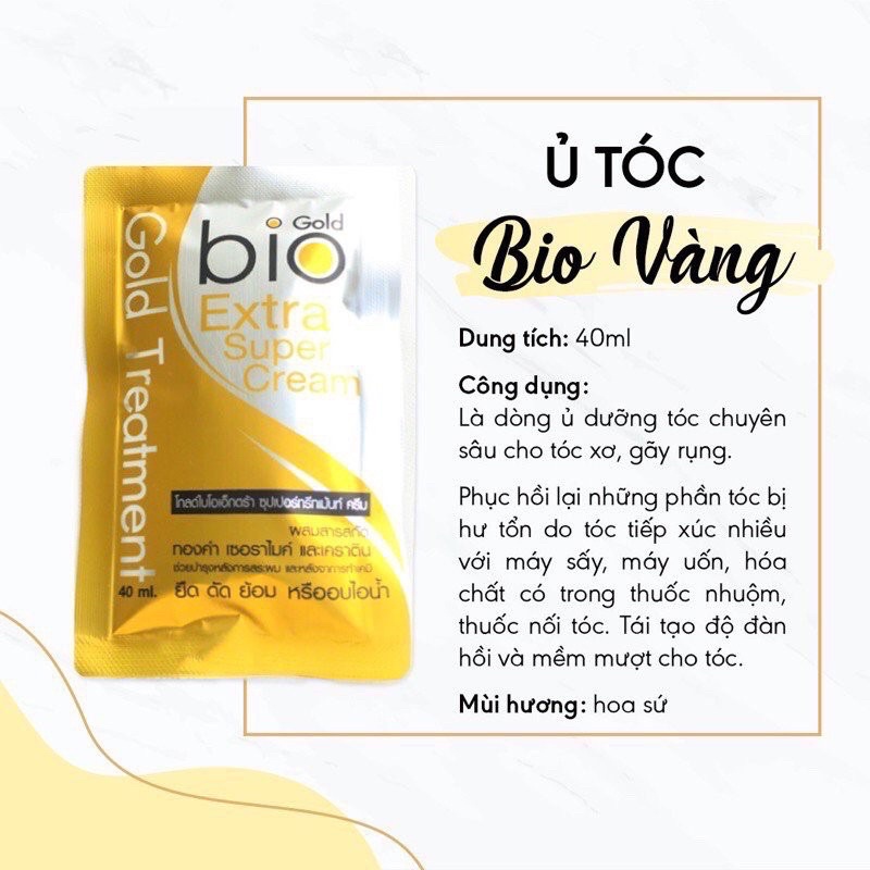 Kem hấp ủ tóc Bio Thái Lan siêu mềm mượt phục hồi tóc hư tổn dạng túi tiện lợi 40ml