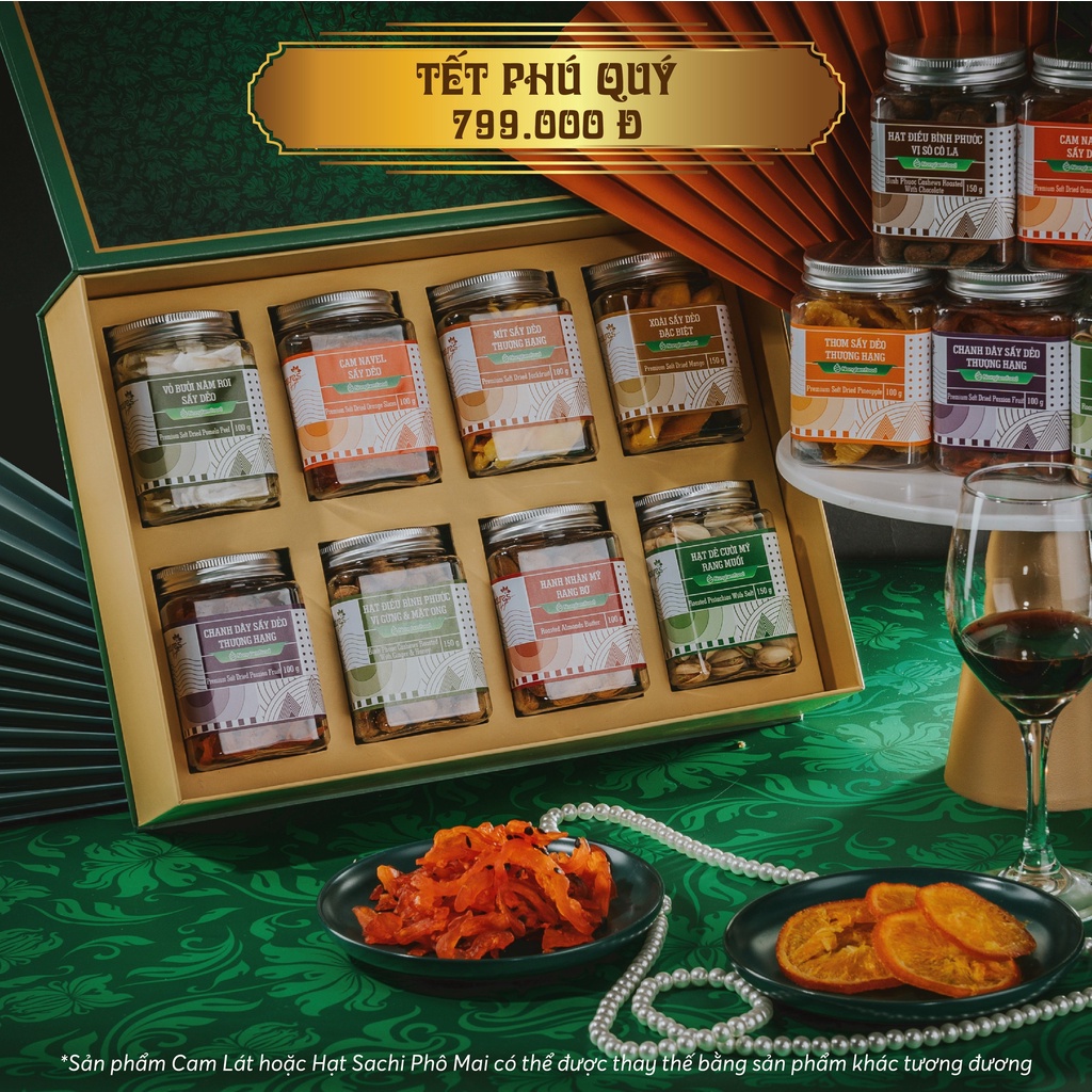 Nông Lâm Food Bộ quà Tết Phú Quý NLF 2022 cao cấp hoa quả sấy hạt dinh dưỡng | BigBuy360 - bigbuy360.vn