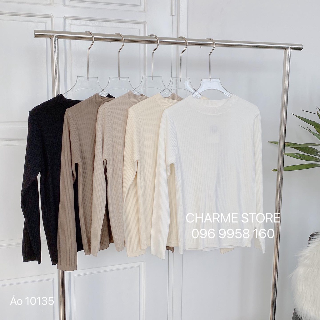 Áo len tăm nữ dài tay cổ tròn thiết kế Charme 10135 | BigBuy360 - bigbuy360.vn