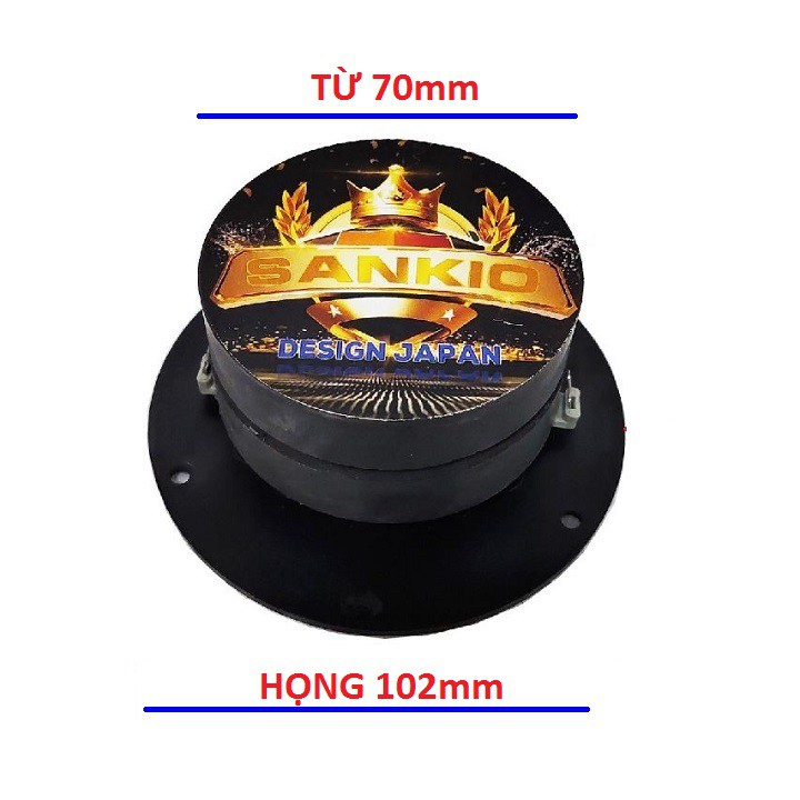 [Tặng hàn sẵn tụ và 2m dây loa] Loa treble từ đôi SANKIO - Loa dome 2 từ nam châm 70mm - Tăng treb cho dàn karaoke music