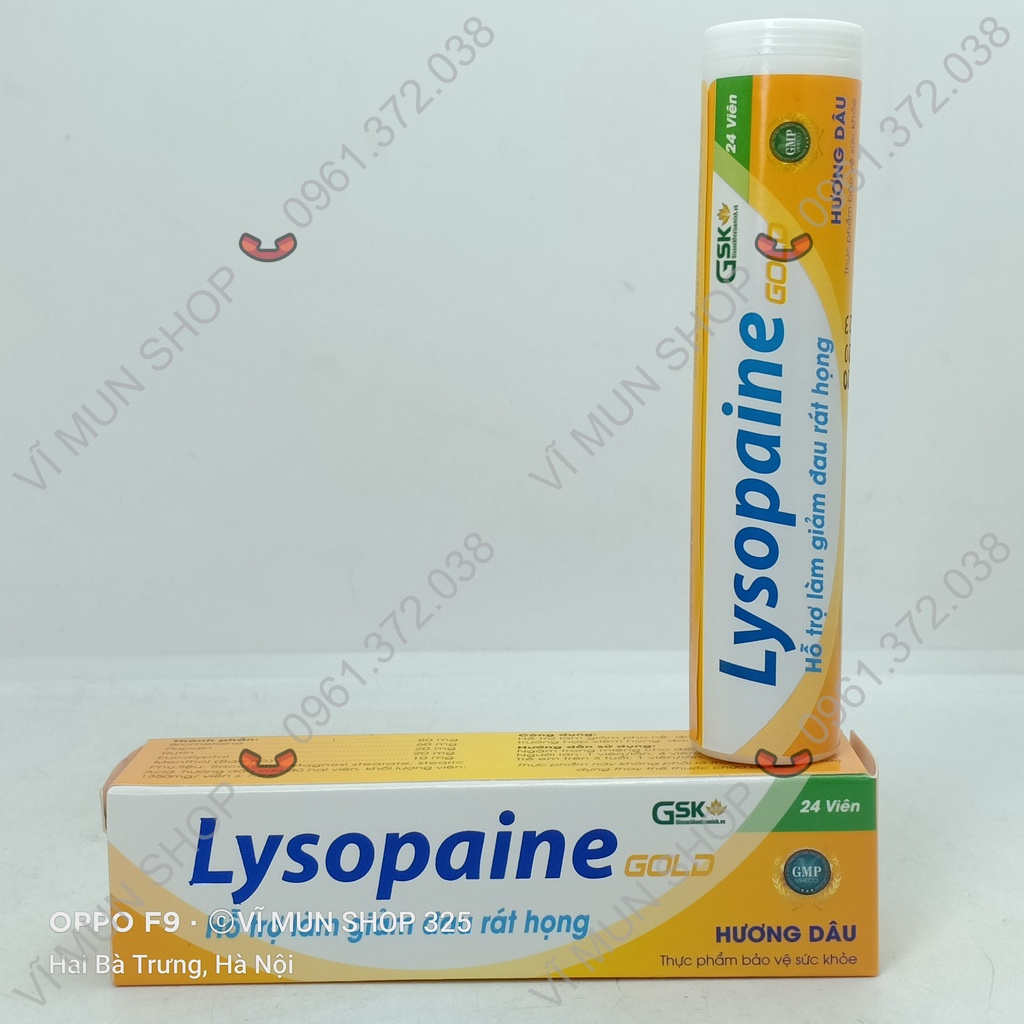 Viên ngậm Lysopaine Gold 24 viên - Giảm đau rát họng