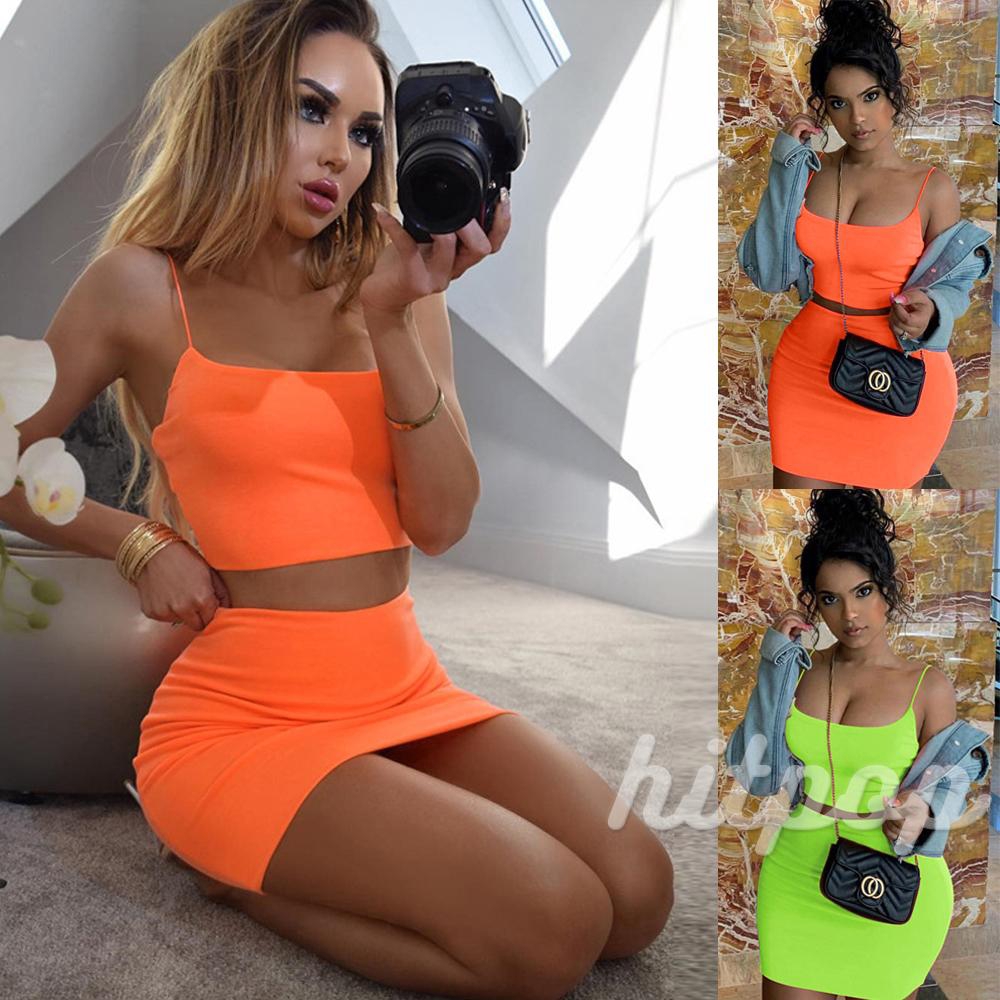 Set Áo Croptop Kèm Chân Váy Bút Chì Thiết Kế Ôm Sát Tôn Dáng