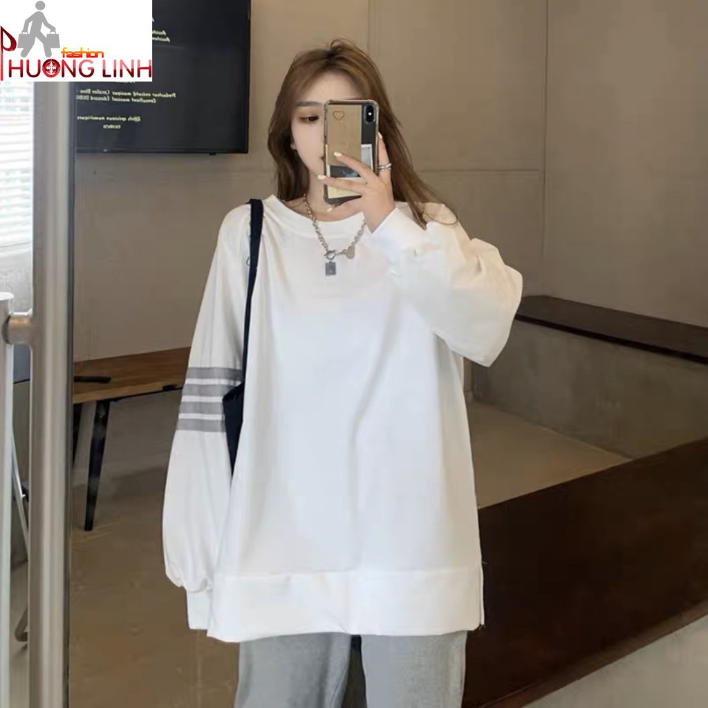 Áo thun dài tay unisex nam nữ | Áo thun dài tay trơn nhấn sọc cánh tay - 27092020134 | BigBuy360 - bigbuy360.vn