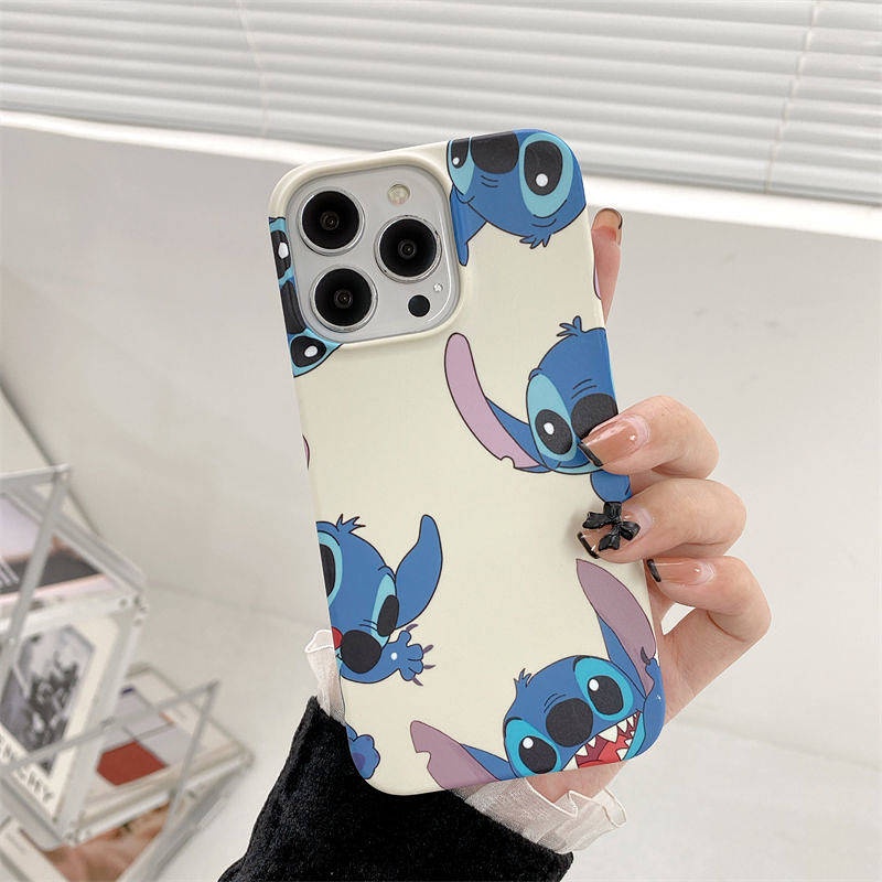 Ốp điện thoại mờ in hình nhân vật Stitch hoạt hình thích hợp cho iphone 14 13 12 11 Xs Xr