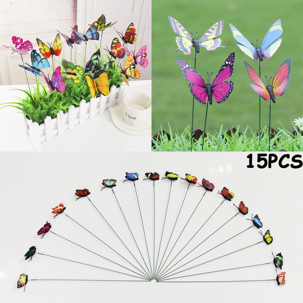 Set 15 Bươm Bướm Giả Nhiều Màu Sắc Dùng Trang Trí Sân Vườn