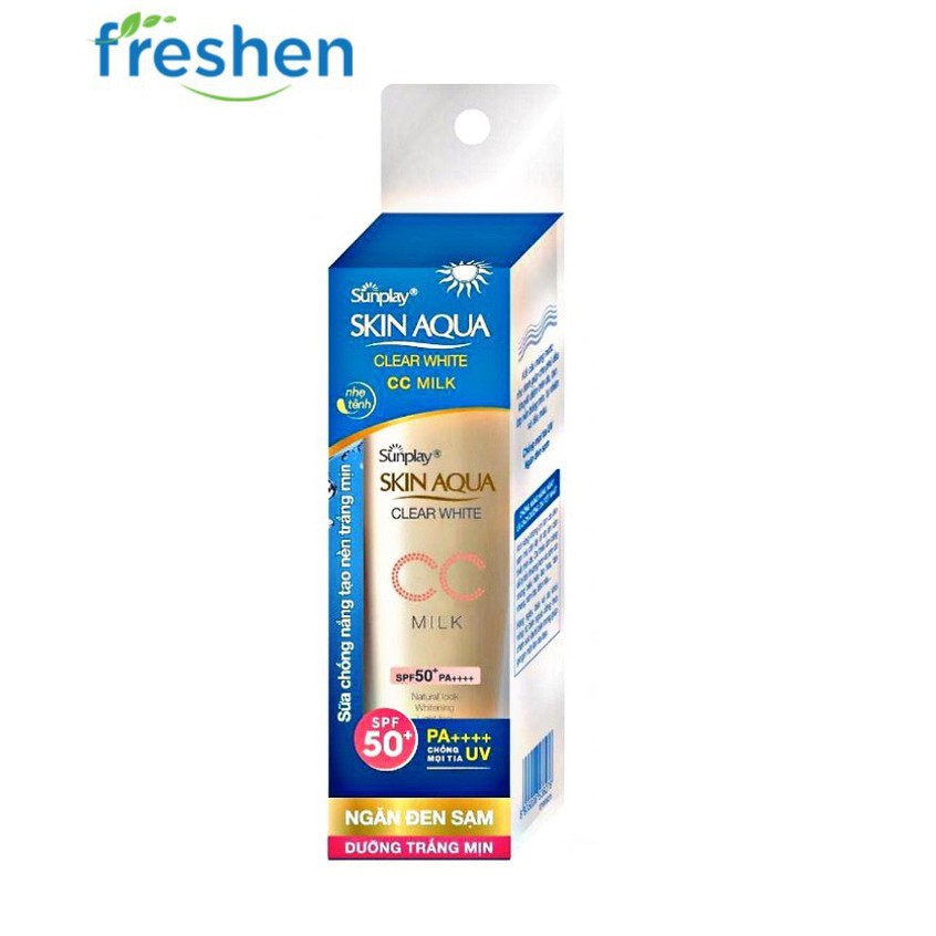 ✅ (CHÍNH HÃNG) Sữa Chống Nắng Tạo Nền Sunplay Skin Aqua Clear White CC Milk 25g