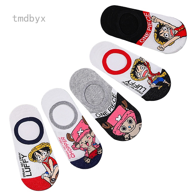 Tmdbyx Set 5 Đôi Tất Cotton Cổ Ngắn In Hình One Piece Độc Đáo Cá Tính Hợp Thời Trang