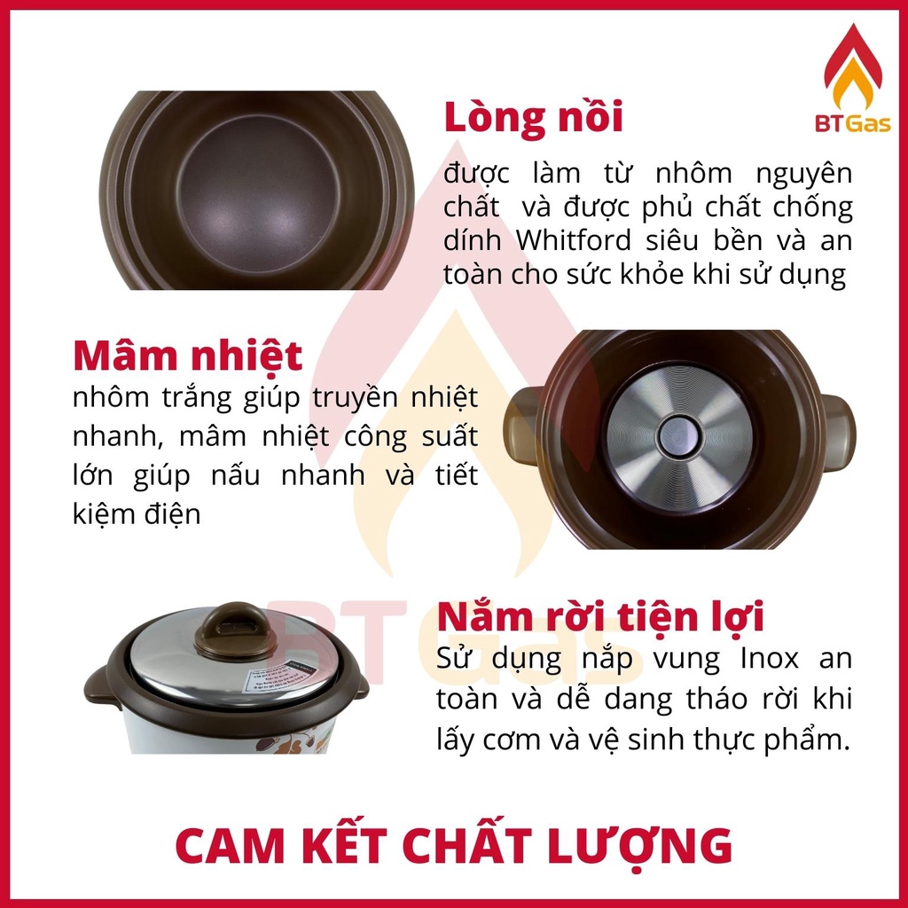 Nồi cơm điện cao cấp Smartcook, nồi cơm điện nắp rời dung tích 1.2L công suất 400W RCS-1786