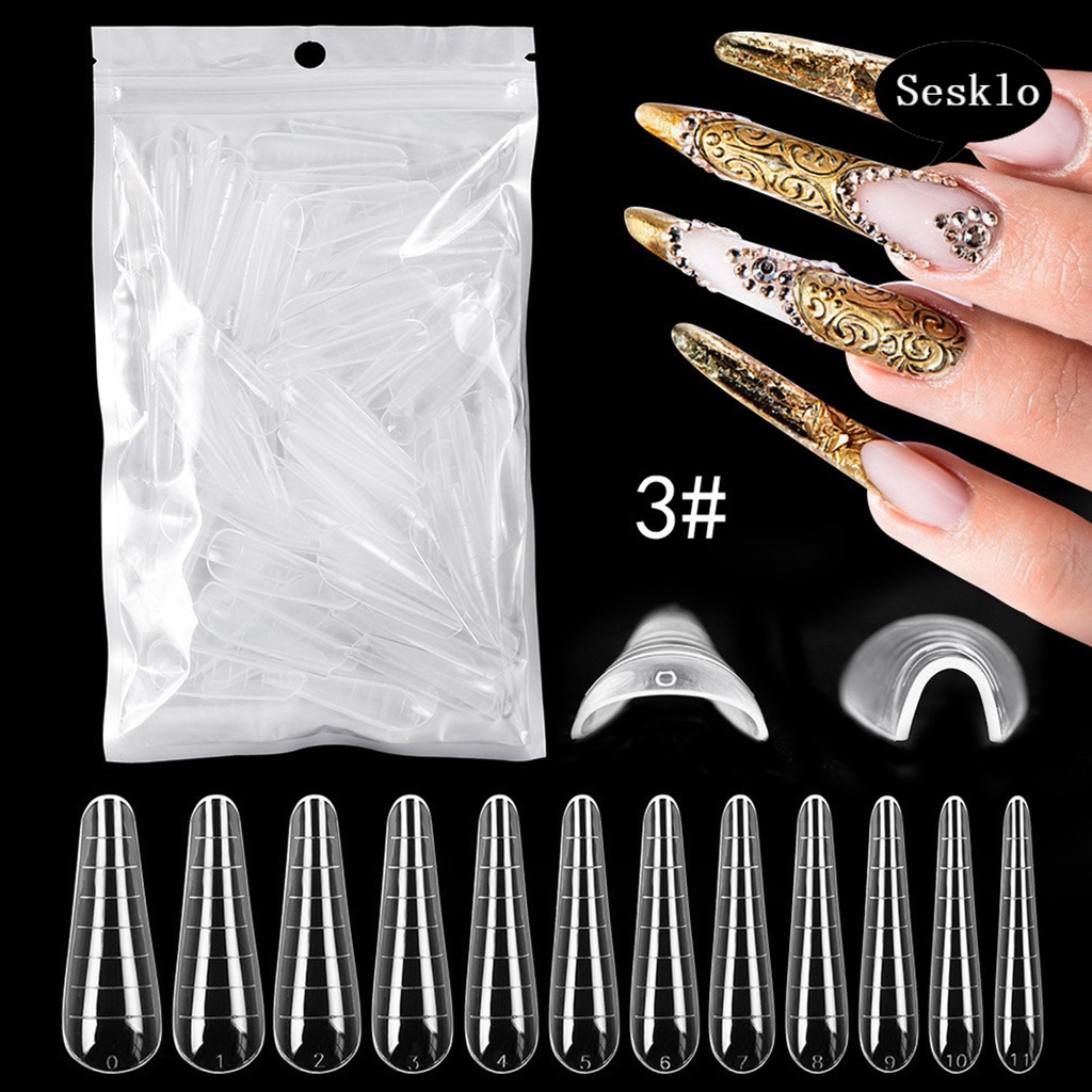 Set 120 Móng Tay Giả Trong Suốt Nối Dài Móng Nhanh Chóng