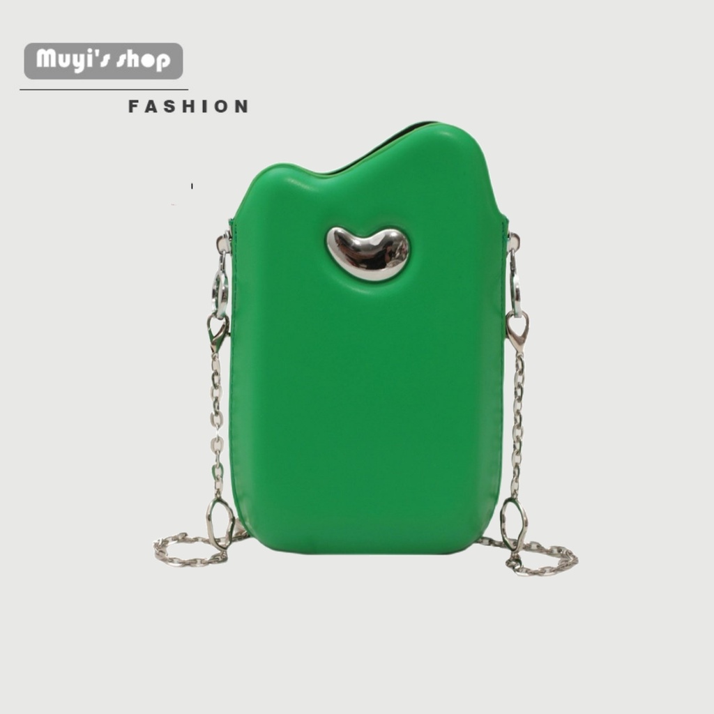 Túi Đeo Vai Mini Phối Dây Xích Thiết Kế Đơn Giản Cá Tính