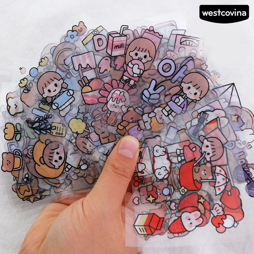Bộ 100 miếng dán họa tiết nhân vật hoạt hình đáng yêu